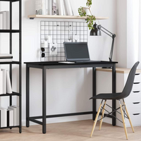 vidaXL Table Black Oak 80 x 50 x 76.5 cm Engineered Wood and Steel