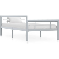 vidaXL Bed Frame without Mattress Grey and White Metal 100x200 cm