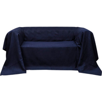 Micro-suede Couch Slipcover Navy Blue 210 x 280 cm