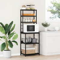 vidaXL Kitchen Shelf Black Oak 60 x 40 x 168 cm Engineered Wood