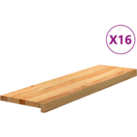 vidaXL Stair Treads 16 pcs Light Brown 90x30x2 cm Solid Wood Oak