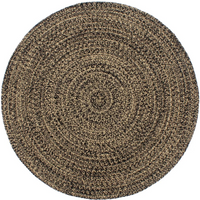 vidaXL Handmade Rug Jute Black and Brown 180 cm