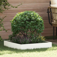 vidaXL Lawn Edging 6 pcs White 60 x 60 x 13 cm Steel
