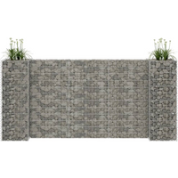 vidaXL H-Shaped Gabion Planter Steel Wire 260x40x120 cm