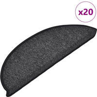 vidaXL Stair Mats 20 pcs 56x17x3 cm Anthracite Half Round