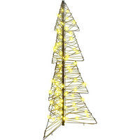 vidaXL Christmas Tree with 100 LEDs Warm White 120 cm Rattan