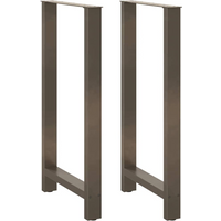 vidaXL Bar Table Legs Natural Steel 2 pcs 60x(110-111) cm Steel