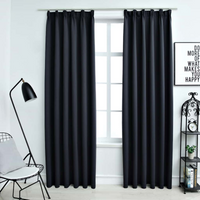 vidaXL Blackout Curtains with Hooks 2 pcs Anthracite 140x225 cm