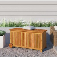 vidaXL Garden Storage Box with Wheels 113x50x58 cm Solid Wood Acacia
