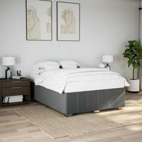 vidaXL Bed Frame without Mattress Dark Grey Double Fabric