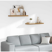 vidaXL Wall Shelf 2 pcs Brown 80 x 23.5 x 4 cm Engineered Wood