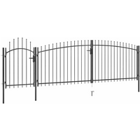 vidaXL Garden Fence Gate with Spear Top 5x2 m Black