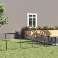vidaXL Dog Kennel Black 60 m² Steel