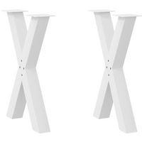 vidaXL Dining Table Legs X-Shaped 2 pcs White 50x(72-73) cm Steel