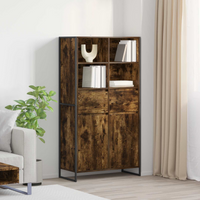 vidaXL Sideboard 2 pcs Smoke Oak 81 x 36 x 150.5 cm Engineered Wood