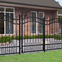 vidaXL Fence Gate with Spear Top Black 103x125 cm Powder-coated Steel