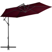 vidaXL Cantilever Garden Parasol with Aluminium Pole Bordeaux Red 300 cm