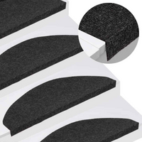 vidaXL Stair Mats Self-adhesive 20 pcs Black 65x22.5x3.5 cm