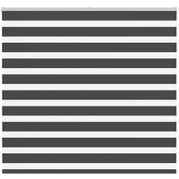 vidaXL Zebra Blind Black 165x150 cm Fabric Width 160.9 cm Polyester