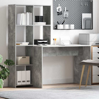 vidaXL Desk Concrete Grey 138.5 x 55 x 143 cm Engineered Wood
