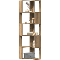 vidaXL Corner Bookcase 5-Tier Artisian Oak 50x50x179 cm Engineered Wood