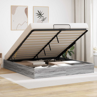 vidaXL Ottoman Bed Frame Grey Sonoma 203 x 160 x 25 cm Chipboard