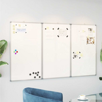 vidaXL Magnetic Whiteboard Foldable 180x100x1.7 cm Aluminium