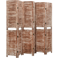 vidaXL 6-Panel Room Divider Brown 210x165 cm Solid Wood Paulownia