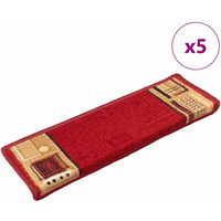 vidaXL Stair Mats Self-adhesive 5 pcs 65x21x4 cm Red