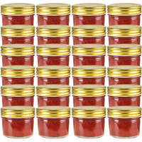 vidaXL Glass Jam Jars with Gold Lids 24 pcs 110 ml