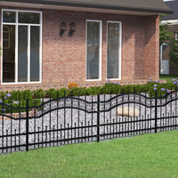vidaXL Garden Fence with Spear Top Black 240x75 cm Powder-coated Steel