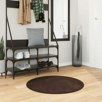 vidaXL Area Rugs Round HUARTE Brown Ø 80 CM Polyester
