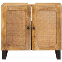 vidaXL Bathroom Sink Cabinet Brown 62 x 33 x 58 cm Solid Mango Wood