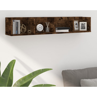 vidaXL CD Wall Shelf Smoked Oak 100x18x18 cm Engineered Wood