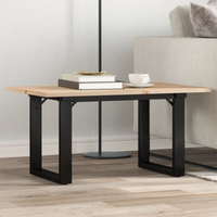 vidaXL Coffee Table O-Frame 80x50x40 cm Solid Wood Pine and Steel
