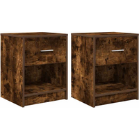 vidaXL Bedside Cabinets 2 pcs with Drawer Smoked Oak 40x34x50 cm