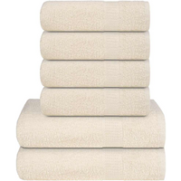 vidaXL 6 Piece Towel Set "FROGN" Cream 360 gsm