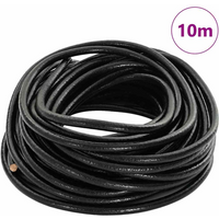 vidaXL Leather Cord Black Ø5 mm x 10 m Leather