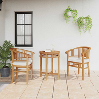 vidaXL Chair with Cushion 2 pcs Brown 63 x 58 x 89 cm Solid Teak Wood