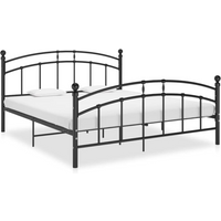 vidaXL Bed Frame with Headboard without Mattress Black 160x200 cm Metal