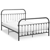 vidaXL Bed Frame without Mattress with Headboard Black 160x200 cm Metal
