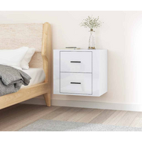 vidaXL Wall-mounted Bedside Cabinet High Gloss White 50x36x47 cm