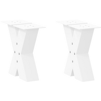 vidaXL Coffee Table Legs X-Shaped 2 pcs White 40x(30-31) cm Steel