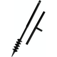 Ground Drill with Handle Auger Bit 80 mm Double Spirals Steel Black