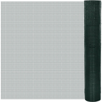 vidaXL Chicken Wire Fence Galvanised with PVC Coating 25x1 m Green