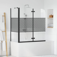 vidaXL Bath Enclosure Geometric Manual Black 120 x 67 x 129 cm