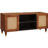 vidaXL TV Cabinet with Shelf Brown 105 x 33.5 x 46 cm Solid Mango Wood