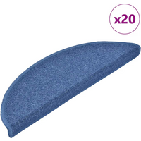 vidaXL Stair Mats 20 pcs 56x17x3 cm Blue Half Round