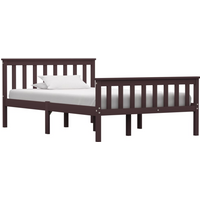 vidaXL Bed Frame without Mattress Dark Brown Solid Pinewood 120x200 cm