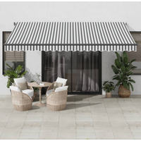 vidaXL Manual Retractable Awning with LEDs Anthracite&White 450x350 cm